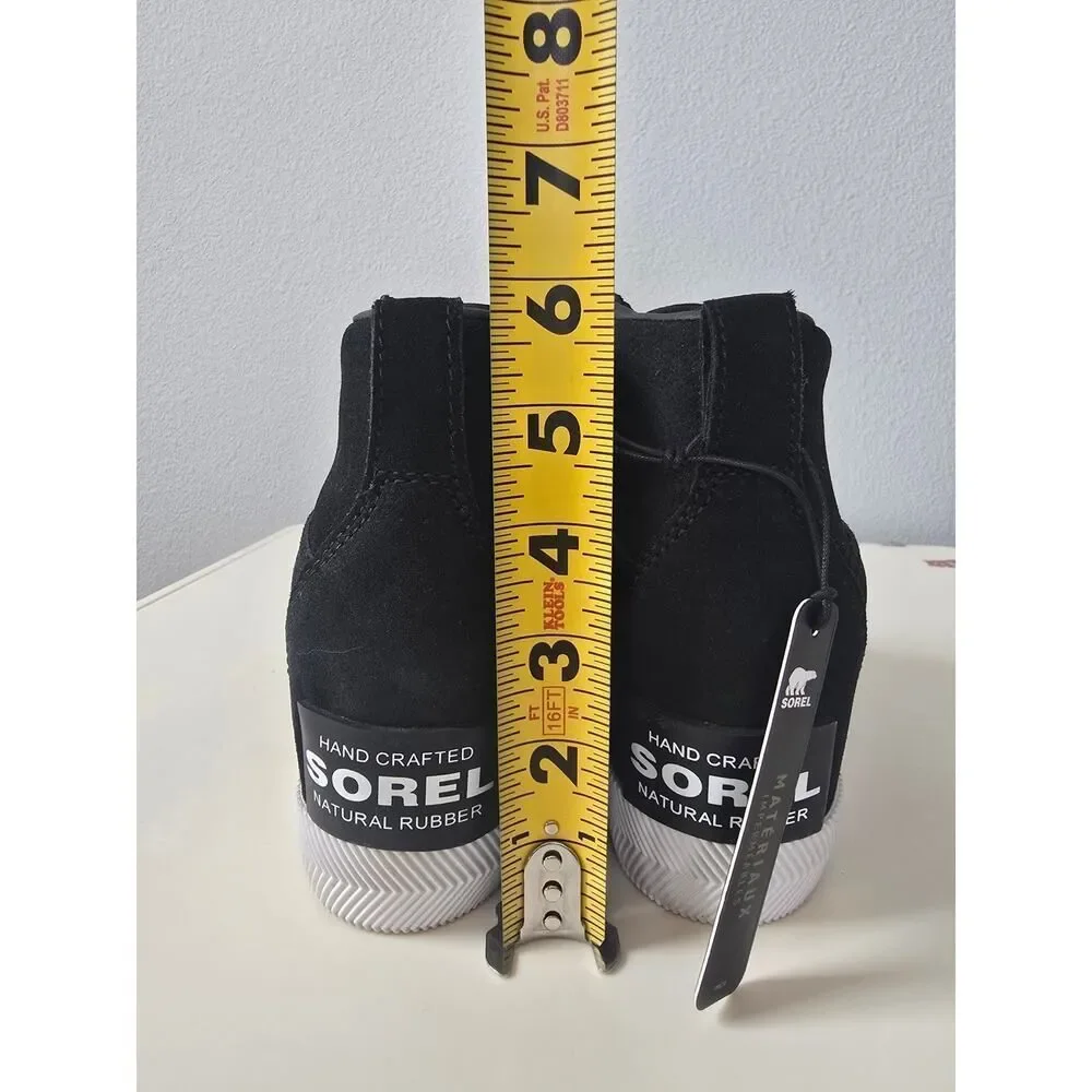 Sorel Waterproof Black Suede Wedge Sneaker Boot 8.5 NWT Fall Athleisure Travel